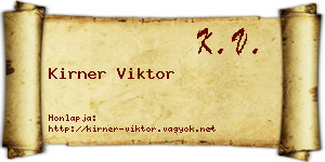 Kirner Viktor névjegykártya